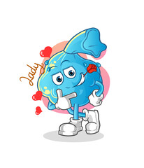 fever compress flirting illustration. character vector