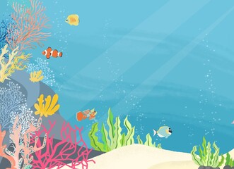 Illustration for a children's book. Underwater world