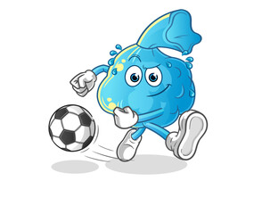 fever compress kicking the ball cartoon. cartoon mascot vector