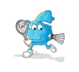 fever compress playing badminton illustration. character vector
