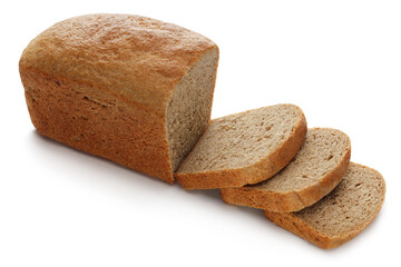 Fresh delicious rye bread, isolated on white background