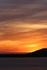 Sunrise, dawn, lake, water, colors