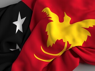 The flaf of Papua New Guinea, Independent State of Papua New Guinea