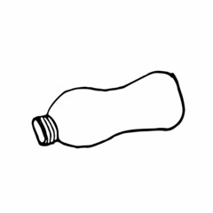 Vector Sketch Illustration Big Plastic Bottle. Doodle bottle. Plastic pollution