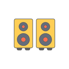 Dual Sound speakers stereo Icon in color icon, isolated on white background 