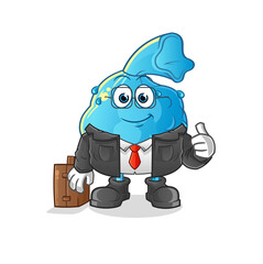 fever compress office worker mascot. cartoon vector