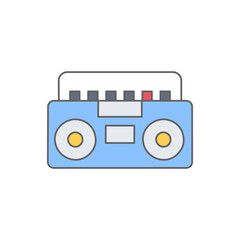 Boombox Icon in color icon, isolated on white background 