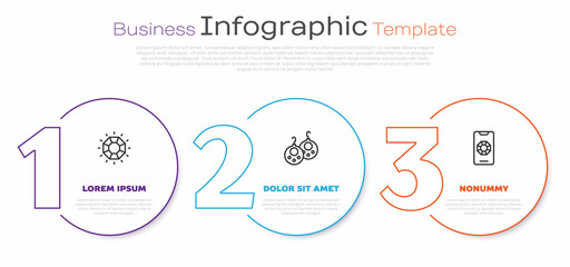 Set line Diamond, Earrings and Jewelry online shopping. Business infographic template. Vector