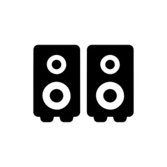 Dual Sound speakers stereo Icon in black flat glyph, filled style isolated on white background