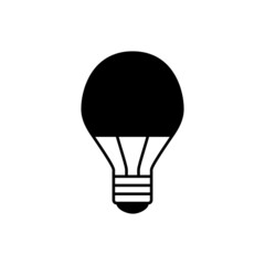 Fototapeta premium LED Lamp icon in black flat glyph, filled style isolated on white background