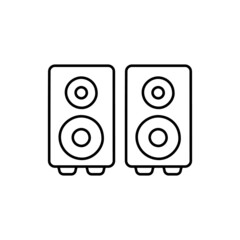 Dual Sound speakers stereo Icon in black line style icon, style isolated on white background