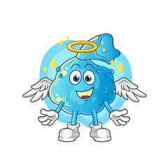 fever compress angel with wings vector. cartoon character