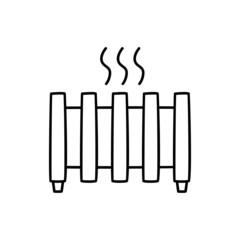 Heater Icon in black line style icon, style isolated on white background