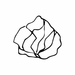 Vector crumpled paper ball doodle