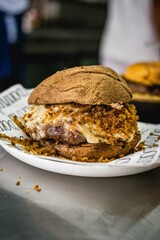 Perfect Burger Backstage Classic Homemade Artisan Bacon Milk Shake Tomato Sauce Sausage Sweet Melted Cheese Onion Chicken Meat Shrimp Menu Gourmet