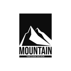 mountain silhouette logo in square shape