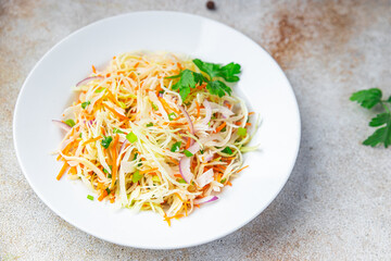 cabbage salad coleslow vegetable healthy meal food snack on the table copy space food background rustic top view 