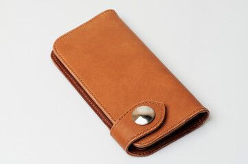 Closed leather brown wallet