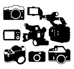 camera photograph and video silhouette good use for any design you want