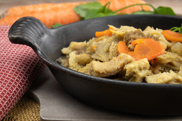 dish of tripe on a table