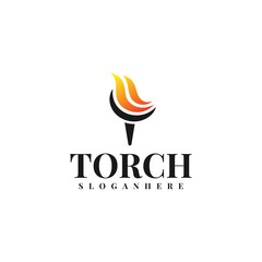 simple minimal torch logo design