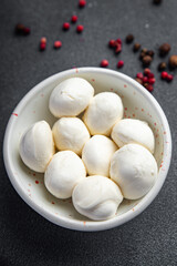 mozzarella mini sphere healthy meal food snack on the table copy space food background rustic top view