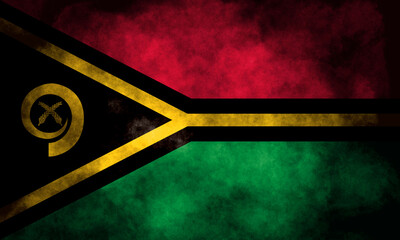 Closeup of grunge Vanuatu flag
