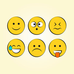 Set of smile icons. emoji. emoticons	