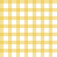 Yellow Gingham plaid vector seamless pattern. Buffalo check surface design. Geometric abstract background.