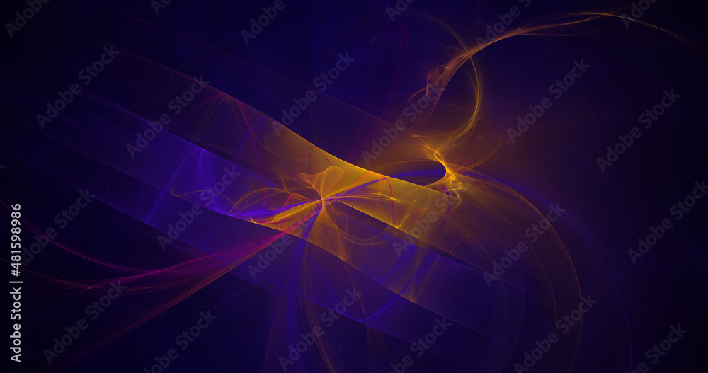 Wall mural abstract amazing background of colorful glowing intertwining pink and yellow shapes. beautiful brigh