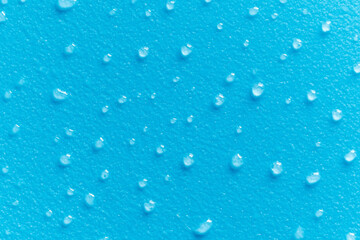 Water drops bubble background, abstract blue background, close-up, macro. Selective focus
