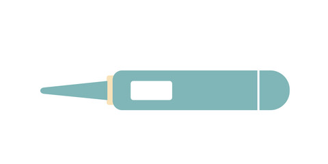 Modern electronic thermometer in a flat style.