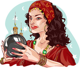 girl with a glass of wine