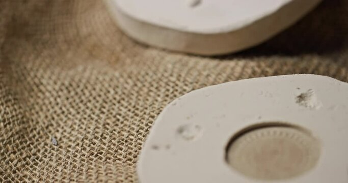 Plaster molds for bitcoin coin