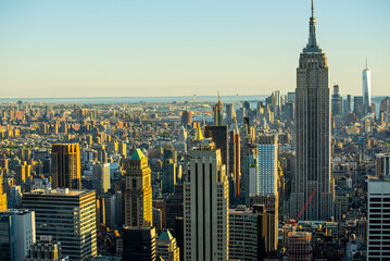 Aerial view of Manhattan skyscrapers, NYC, USA