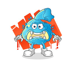 fever compress monster vector. cartoon character