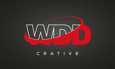 Fototapeta na wymiar WDD creative letters logo with 360 symbol Logo design