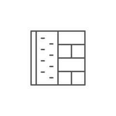 Wall insulation line outline icon
