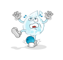 milk drop hiten by bowling cartoon. cartoon mascot vector