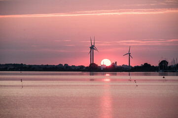 Burger Binnensee auf Fehmarn bei Sonnenuntergang