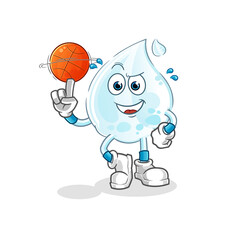milk drop playing basket ball mascot. cartoon vector