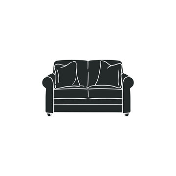 recommend clip art: Loveseat Icon Silhouette Illustration. Sofa Furniture Vector Graphic Pictogram Symbol Clip Art. Doodle Sketch Black Sign.