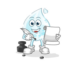 milk drop writer vector. cartoon character