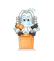 milk drop judge holds gavel. character vector