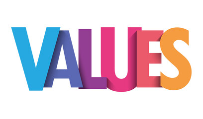 VALUES colorful vector typography banner