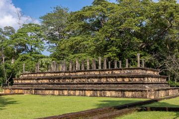 Fototapeta na wymiar Sri Lanka. The ancient city of Polonnaruwa. The Audience Hall. Historical landmark. 