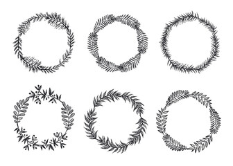 Floral frames hand drawn illustration.	