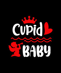 Fototapeta premium Cupid Baby Valentine's day t shirt design SVG