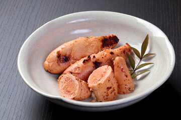 半焼きの辛子明太子