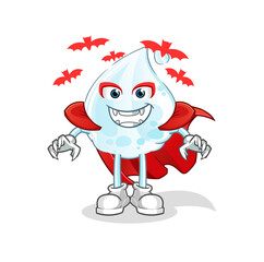 milk drop Dracula illustration. character vector